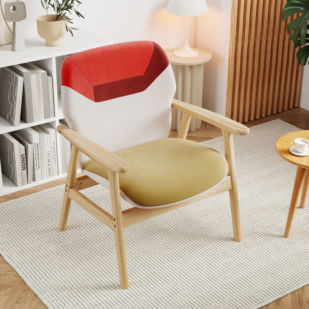 Modern Accent Chair with Spacious Backrest and Sponge Padded Seat Cushion