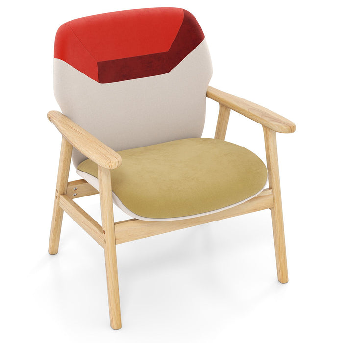 Modern Accent Chair with Spacious Backrest and Sponge Padded Seat Cushion