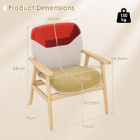 Modern Accent Chair with Spacious Backrest and Sponge Padded Seat Cushion