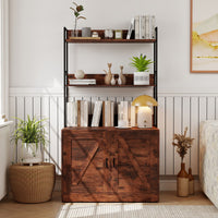 Modern Cat Litter Box Enclosure Hidden Cat Washroom Cabinet with 3-Tier Shelves