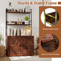 Modern Cat Litter Box Enclosure Hidden Cat Washroom Cabinet with 3-Tier Shelves