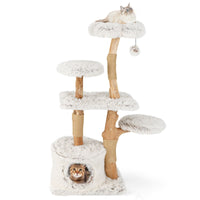 Natural Branch Cat Tree Luxury Solid Wood for Indoor Kitten and Cat