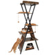 Modern Cat Tree for Indoor Cats with Elevated Perch and Large Condo for Cats