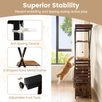 Modern Cat Tree for Indoor Cats with Elevated Perch and Large Condo for Cats