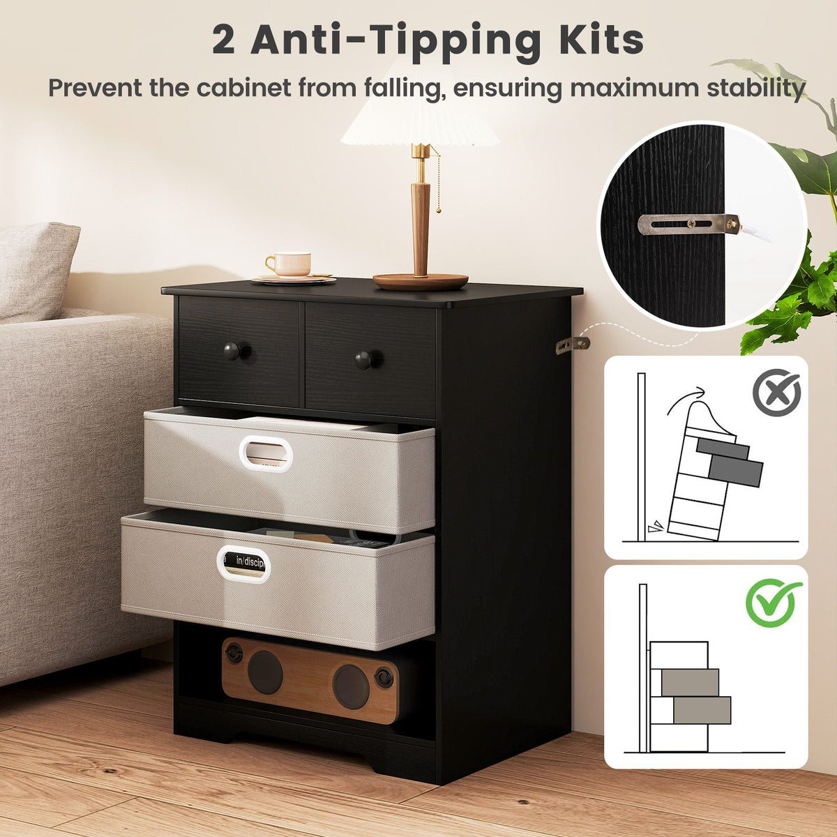 4-Drawer Dresser Modern Chest Storage Organizer