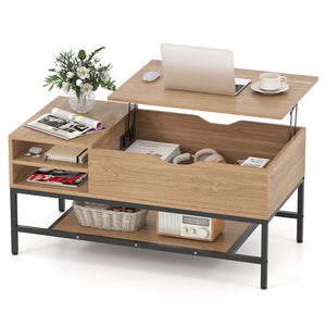 Lift Up Coffee Table Flip Top Center Table Storage Shelf Home Living Room