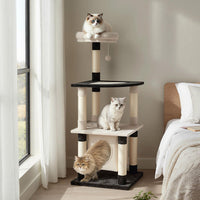 Multi-Level Cat Tree with Scratching Posts Board and Arched Platform