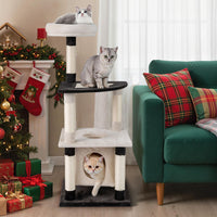 Multi-Level Cat Tree with Scratching Posts Board and Arched Platform