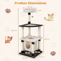 Multi-Level Cat Tree with Scratching Posts Board and Arched Platform