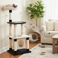 Multi-Level Cat Tree with Scratching Posts Board and Arched Platform