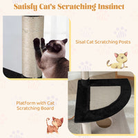 Multi-Level Cat Tree with Scratching Posts Board and Arched Platform