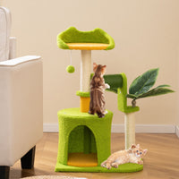 Multi-Level Cat Tower with Self Groomer and Dangling Ball