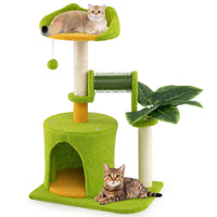 Multi-Level Cat Tower with Self Groomer and Dangling Ball