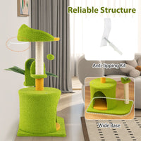 Multi-Level Cat Tower with Self Groomer and Dangling Ball