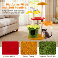 Multi-Level Hamburger-Theme Cat Tree with Hanging Bed and Condo