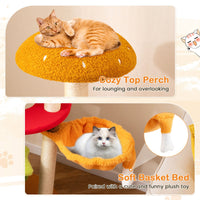 Multi-Level Hamburger-Theme Cat Tree with Hanging Bed and Condo
