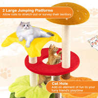 Multi-Level Hamburger-Theme Cat Tree with Hanging Bed and Condo