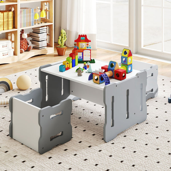 Multi-Use Toddler Furniture Set with Convertible Bench and 2 Tables