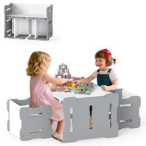 Multi-Use Toddler Furniture Set with Convertible Bench and 2 Tables