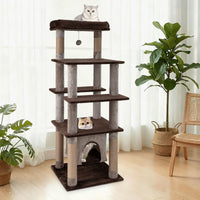 Multi-level Cat Tree with Swaying Aerial Condo and Exploration Hole