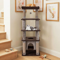 Multi-level Cat Tree with Swaying Aerial Condo and Exploration Hole