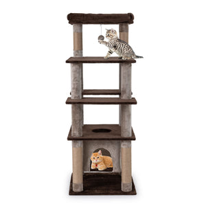 Multi-level Cat Tree with Swaying Aerial Condo and Exploration Hole