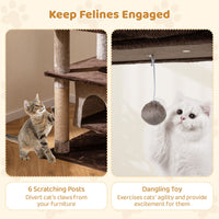 Multi-level Cat Tree with Swaying Aerial Condo and Exploration Hole