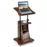 Giantex Mobile Laptop Desk, Height Adjustable Computer iPad PC Stand Table w/Wheels & Storage