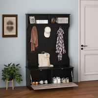 Giantex 160cm Hall Tree with Coat Rack and Storage Bench