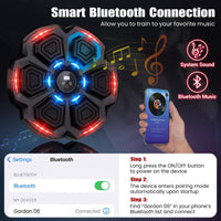 Music Boxing Machine with Gloves & Bluetooth Rhythm and LED Lights 10 Speeds