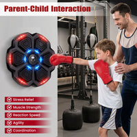 Music Boxing Machine with Gloves & Bluetooth Rhythm and LED Lights 10 Speeds