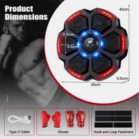 Music Boxing Machine with Gloves & Bluetooth Rhythm and LED Lights 10 Speeds