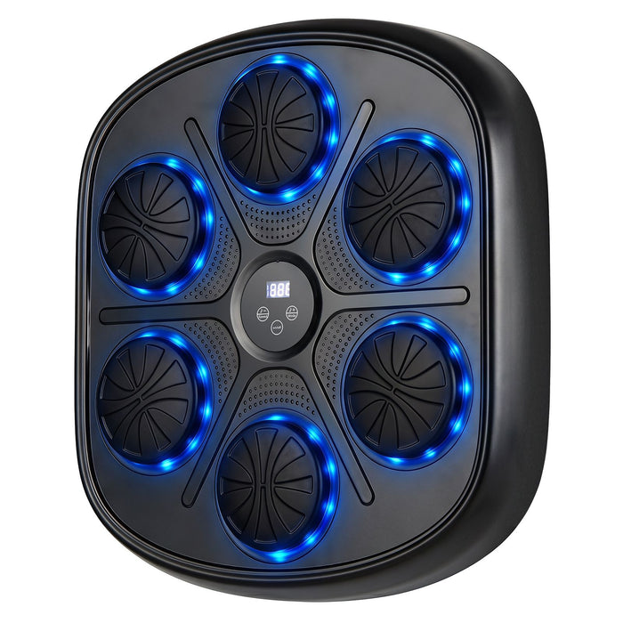 Music Boxing Machine with Gloves and LED Light Targets for Home Gym