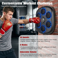 Music Boxing Machine with Gloves and LED Light Targets for Home Gym