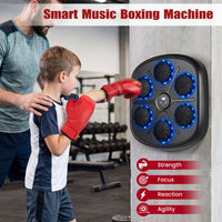 Music Boxing Machine with Gloves and LED Light Targets for Home Gym