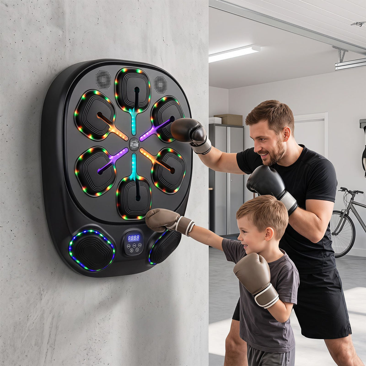 Music Boxing Machine with Gloves and Punch Counter