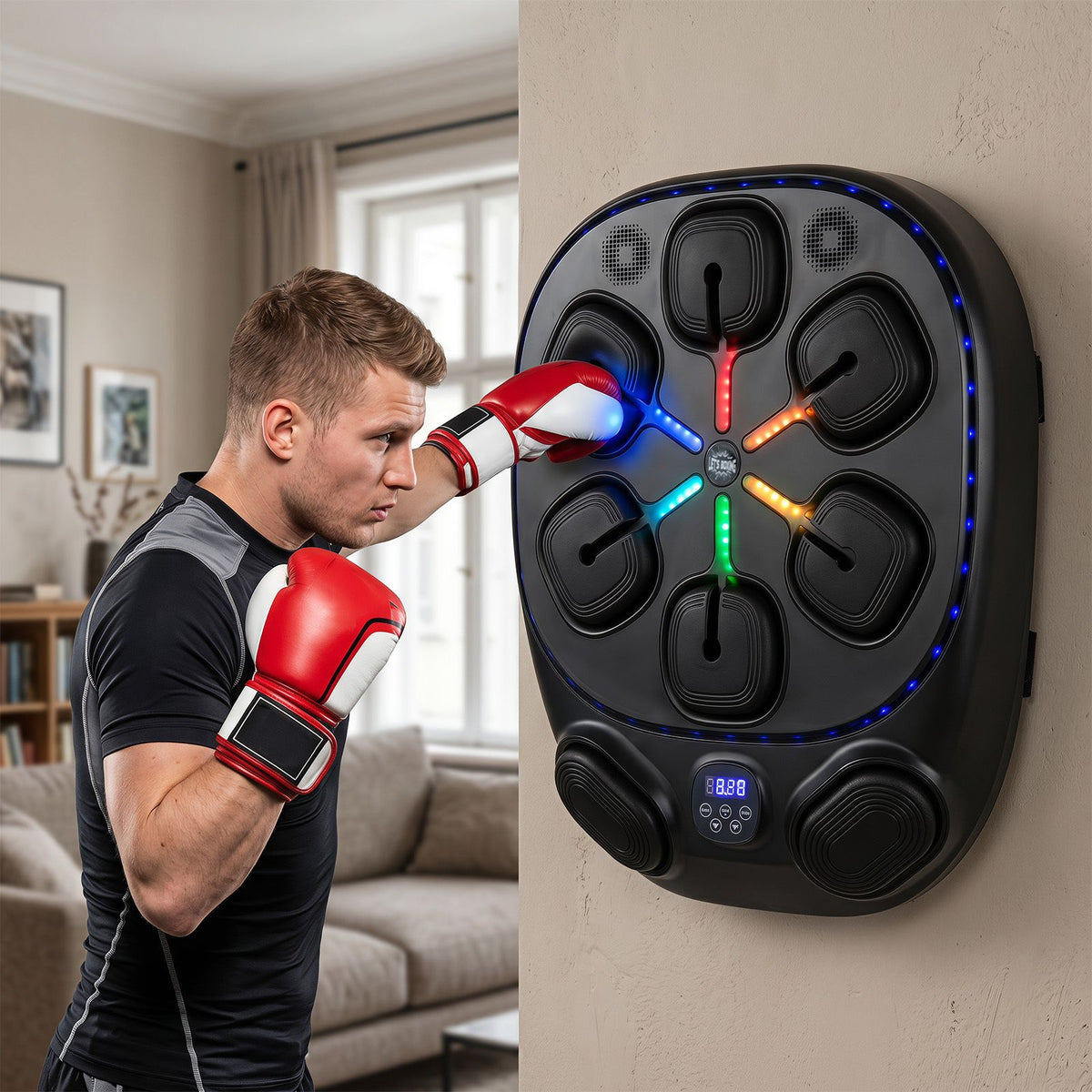 Music Boxing Machine with Gloves and Punch Counter