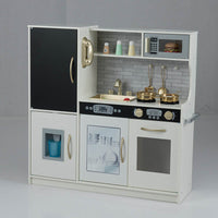 Toddler Kitchen Playset w/ Blackboard, Phone, Microwave