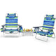 Giantex 2-Pack Folding Backpack Beach Chair Table Set 5-Position Outdoor Reclining Chair