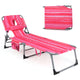 Beach Chaise Lounge Chair, Patio Folding Reclining Chair
