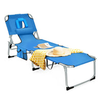 Beach Chaise Lounge Chair, Patio Folding Reclining Chair