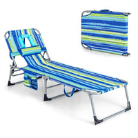 Beach Chaise Lounge Chair, Patio Folding Reclining Chair