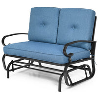 2 Seats Swing Glider Chair with Cushions for Outdoor