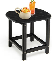 2-Pieces 18 Inches Adirondack Outdoor Side Table for Patio and Garden-White