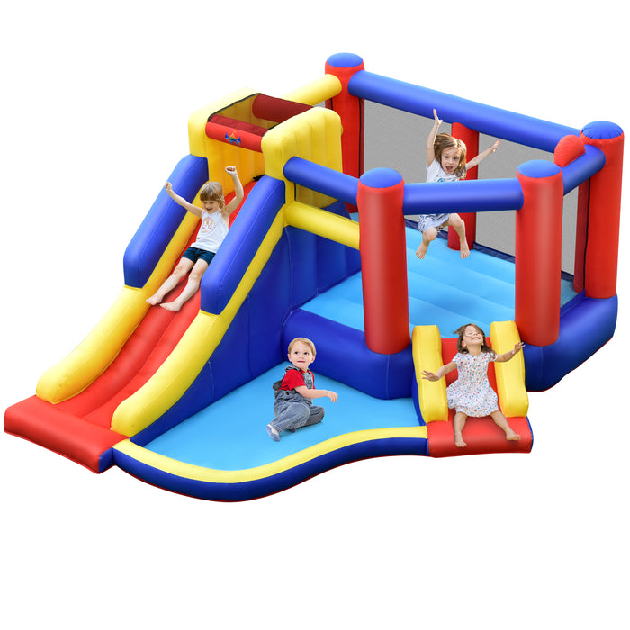 Inflatable Bounce House with Large Jumping Area, Dual Slide