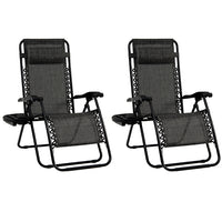 Patio Zero Gravity Lounge Chair with Cup Holder & Removable Pillow