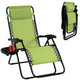 Patio Zero Gravity Lounge Chair with Cup Holder & Removable Pillow