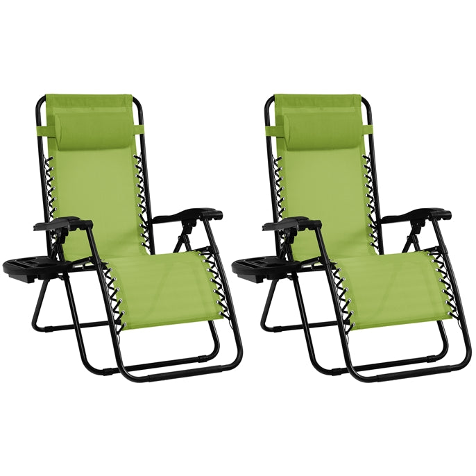 Patio Zero Gravity Lounge Chair with Cup Holder & Removable Pillow