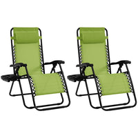 Patio Zero Gravity Lounge Chair with Cup Holder & Removable Pillow