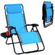Patio Zero Gravity Lounge Chair with Cup Holder & Removable Pillow